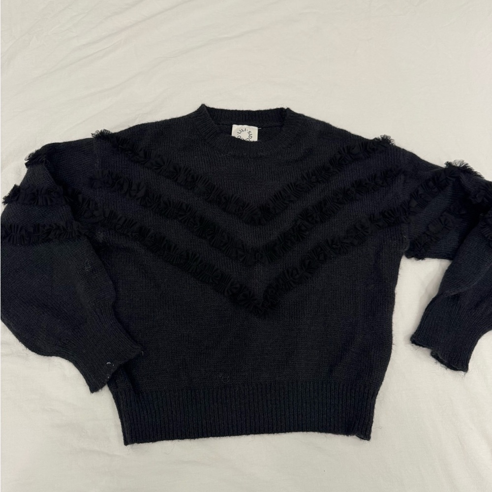 Black Sweater with Textured Design